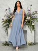 Load image into Gallery viewer, Maternity Swiss Dot Shirred Waist Split Thigh Dress