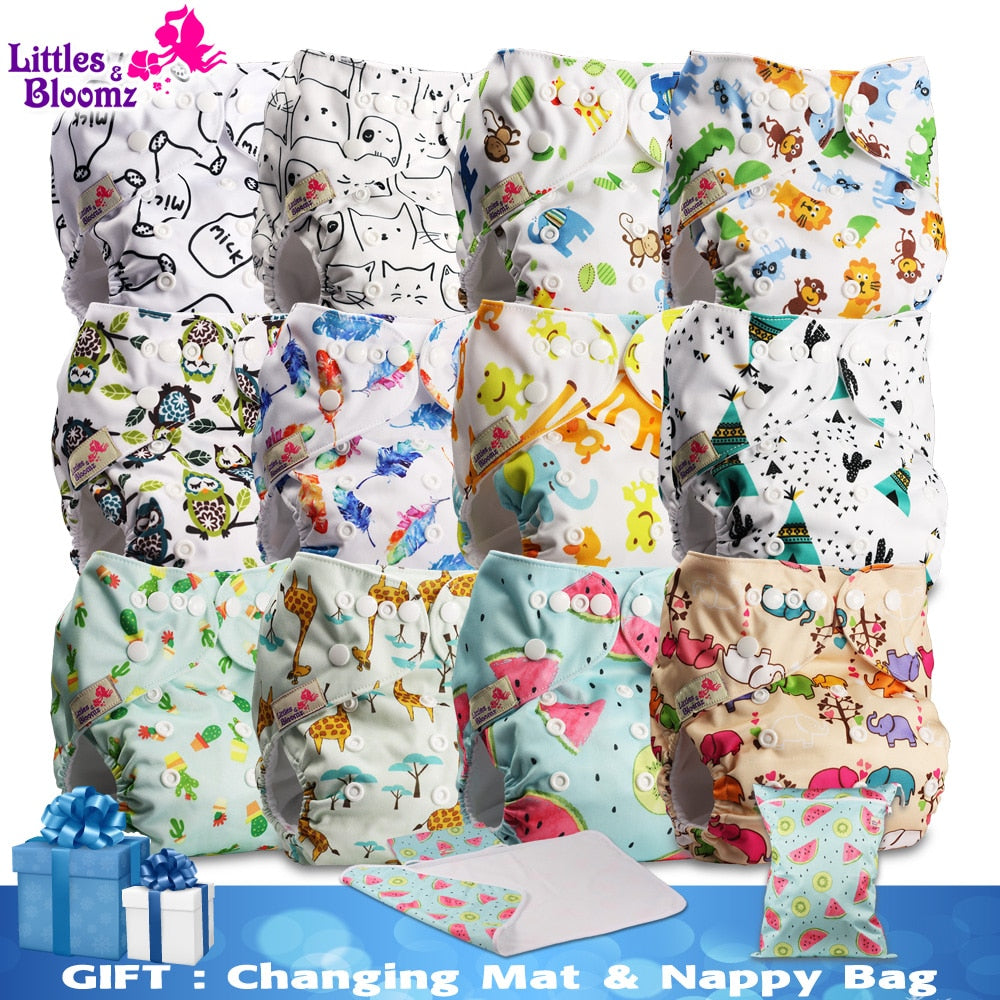 Hipposshop-12pcs/set Cloth Diaper Packages Charcoal-04 Standard Popper