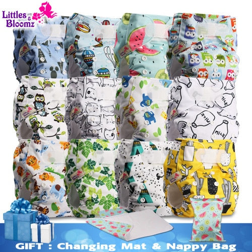 Hipposshop-12pcs/set Cloth Diaper Packages Charcoal-11 Standard Popper